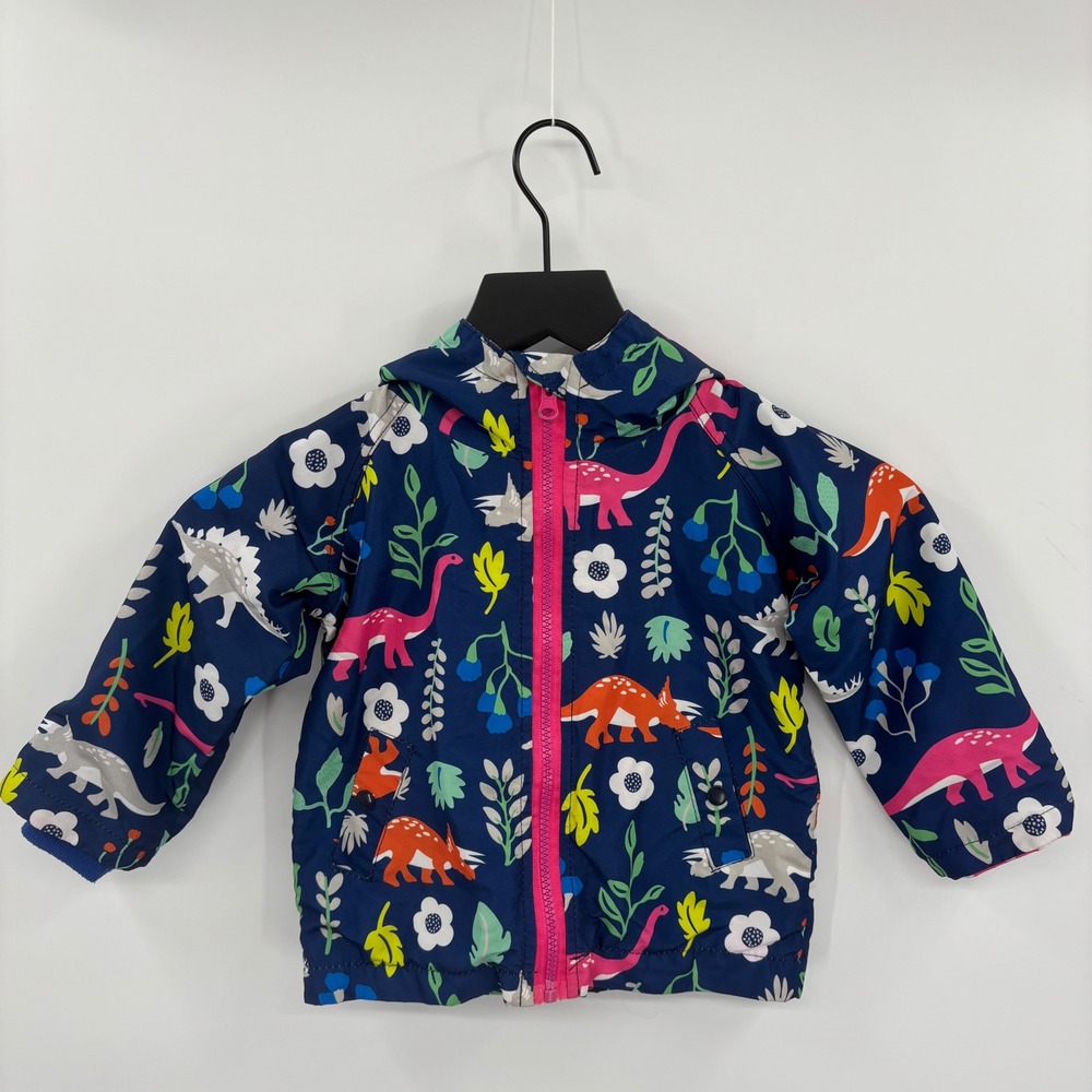 Keaiyounuo Kids Dinosaur Print Hooded Windbreaker Rain Jacket 2T Blue Pink Sz 90